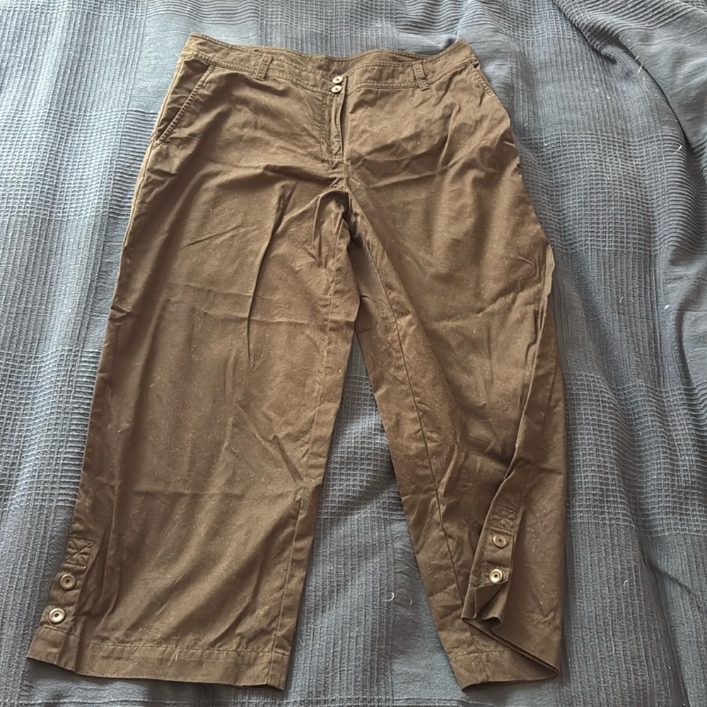 Eileen Fisher black cotton crop pants